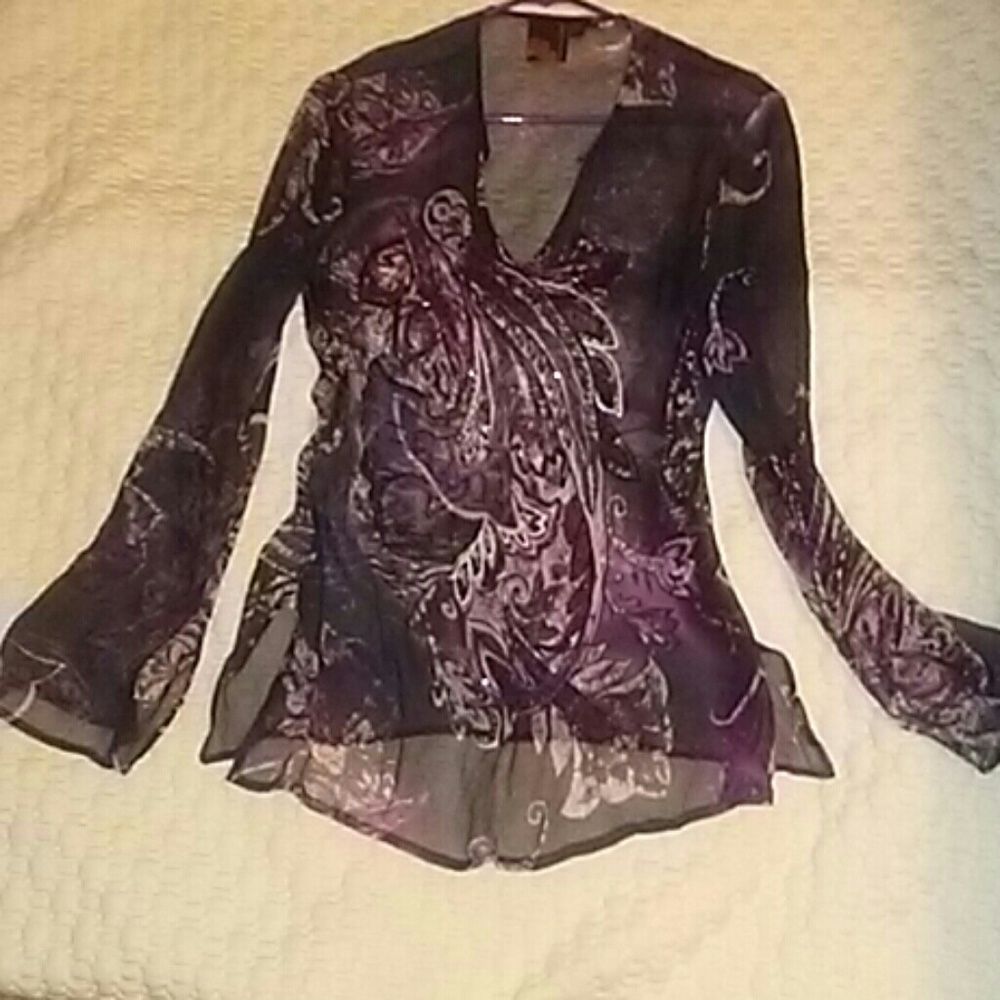 Sheer beaded blouse